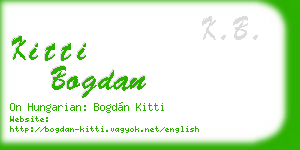 kitti bogdan business card